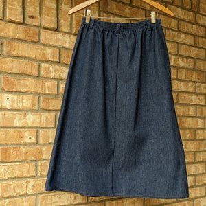 Koret Classic Denim Skirt Elastic Waist Pockets Pull On